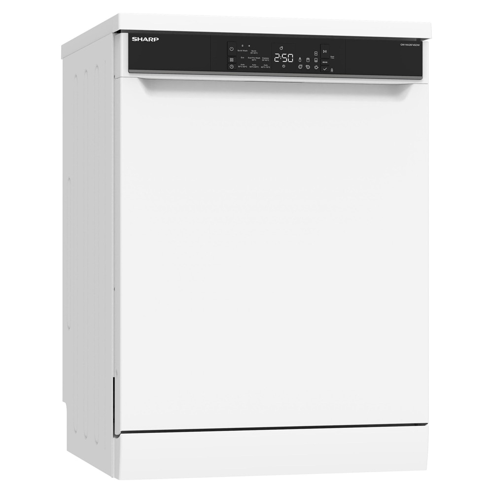 Masina de spalat vase compacta Sharp QW-NA26F45DW-EU, 8 programe, 15 seturi, clasa D, Alba