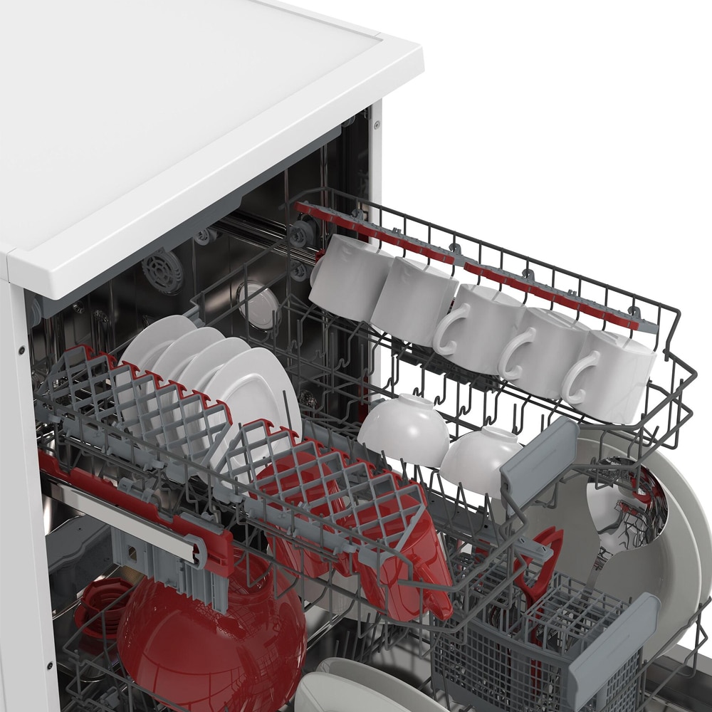 Masina de spalat vase compacta Sharp QW-NA26F45DW-EU, 8 programe, 15 seturi, clasa D, Alba