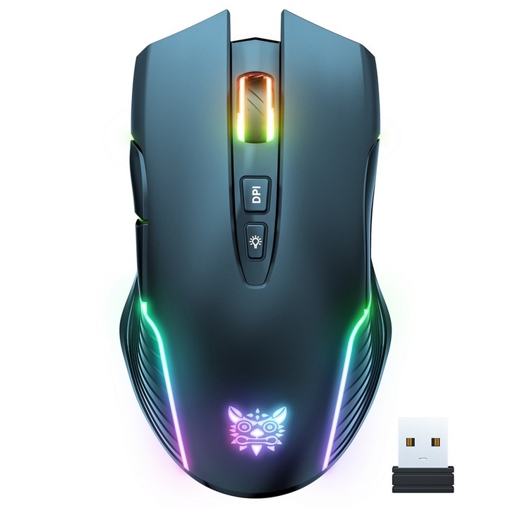 Onikuma CW905S RGB vezeték nélküli gamer egér – fekete