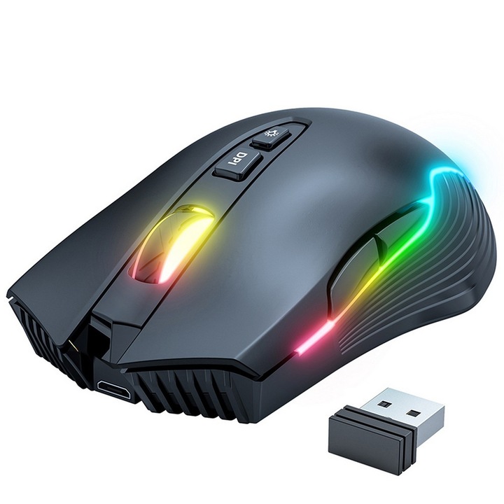 Mouse wireless pentru jocuri Onikuma CW905S RGB, negru