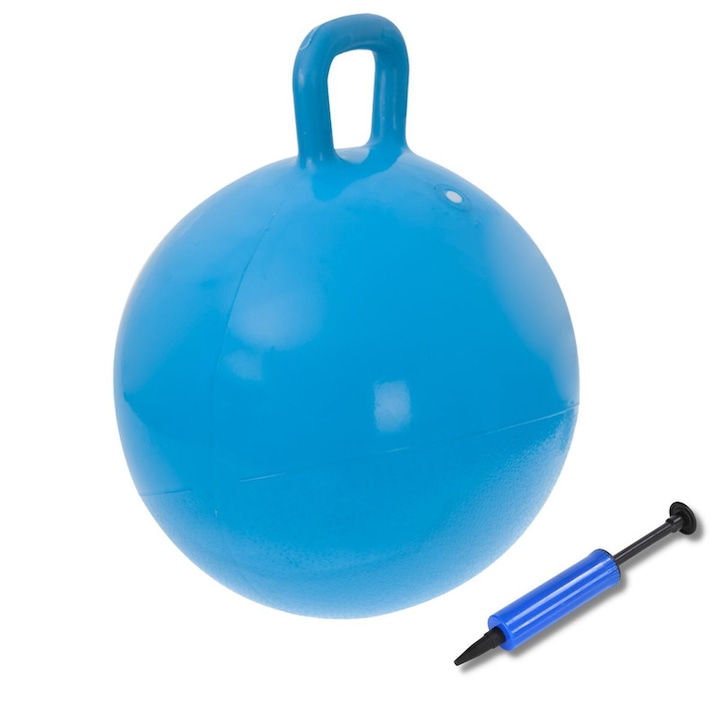Mercaton® felfújható labda fogantyúval gyerekeknek, PVC, 45 cm, kézi pumpával, maximum 80 kg, kék