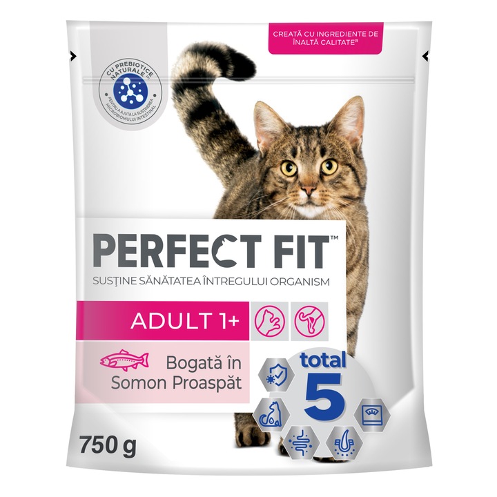Hrana uscata pentru pisici Perfect Fit, Somon, 750 g