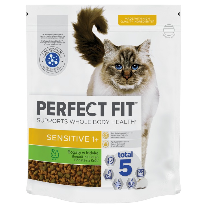 Hrana uscata pentru pisici Perfect Fit, Curcan, Sensitive, 1.4 Kg