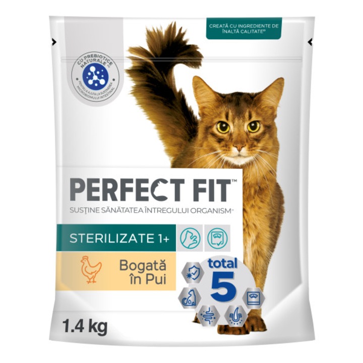 Hrana uscata pentru pisici Perfect Fit, Pui, Sterile, 1.4 Kg