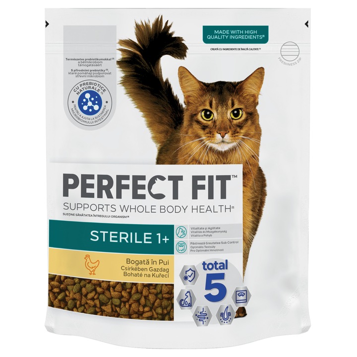Hrana uscata pentru pisici Perfect Fit, Pui, Sterile, 1.4 Kg