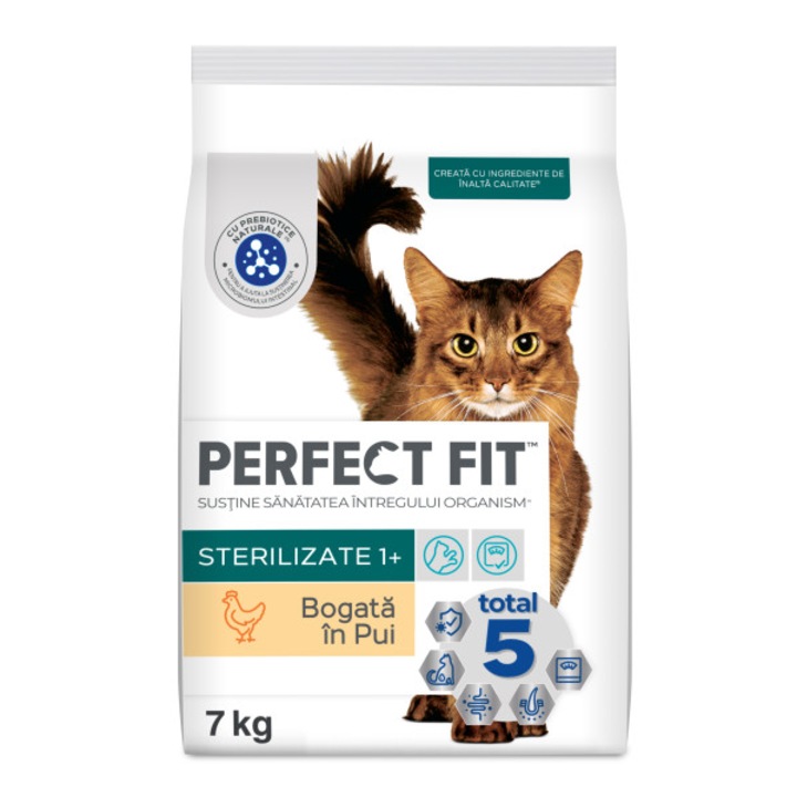 Hrana uscata pentru pisici Perfect Fit, Pui, Sterile, 7 Kg