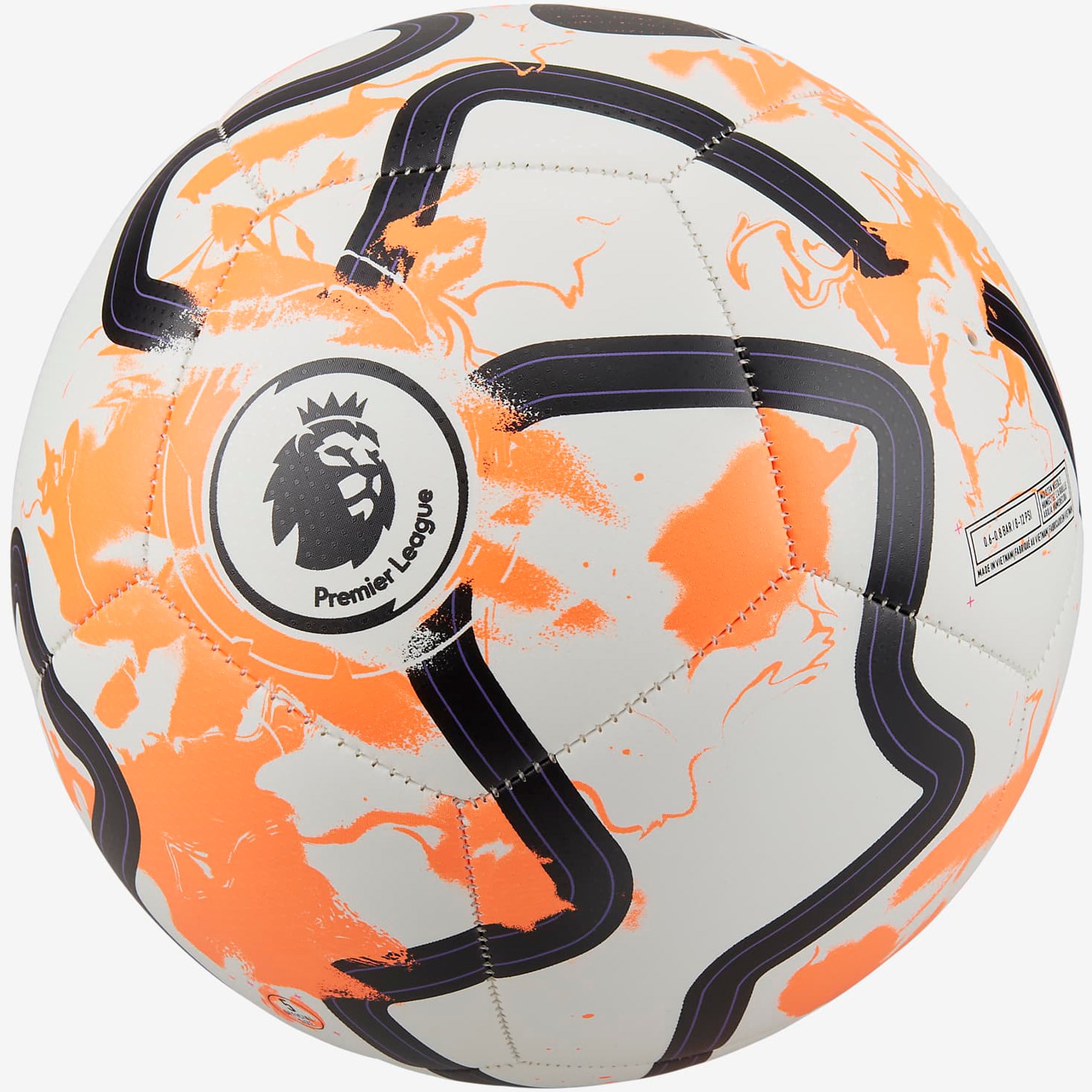 Футболна топка Nike Premier League Pitch, Размер 5, Бял/Оранжев - eMAG.bg