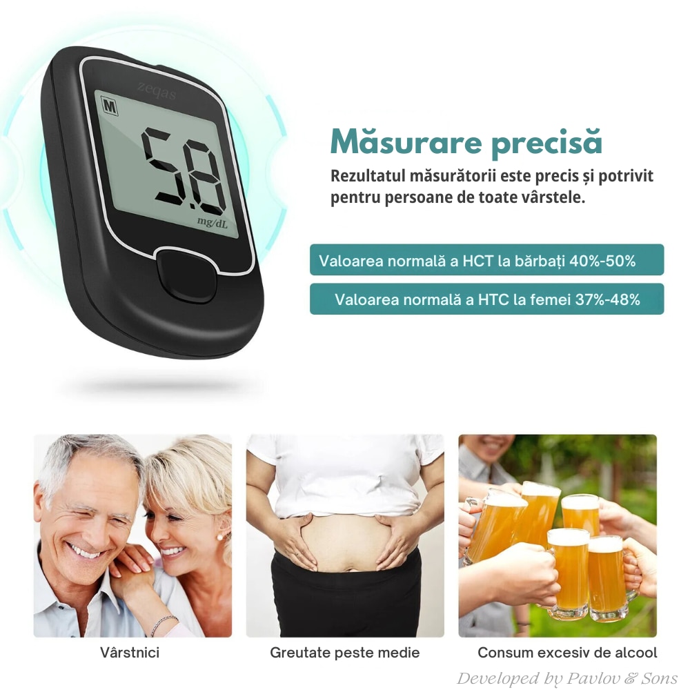 Glucometru Portabil pentru Monitorizarea Glicemiei, Masoara