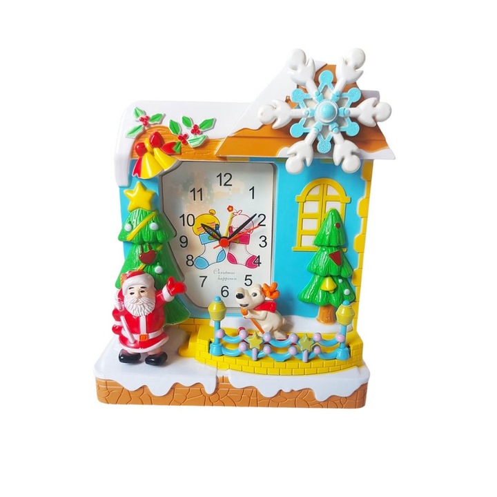 Ceas de masa cu muzicuta, Albastru, 22 cm, Y1159A