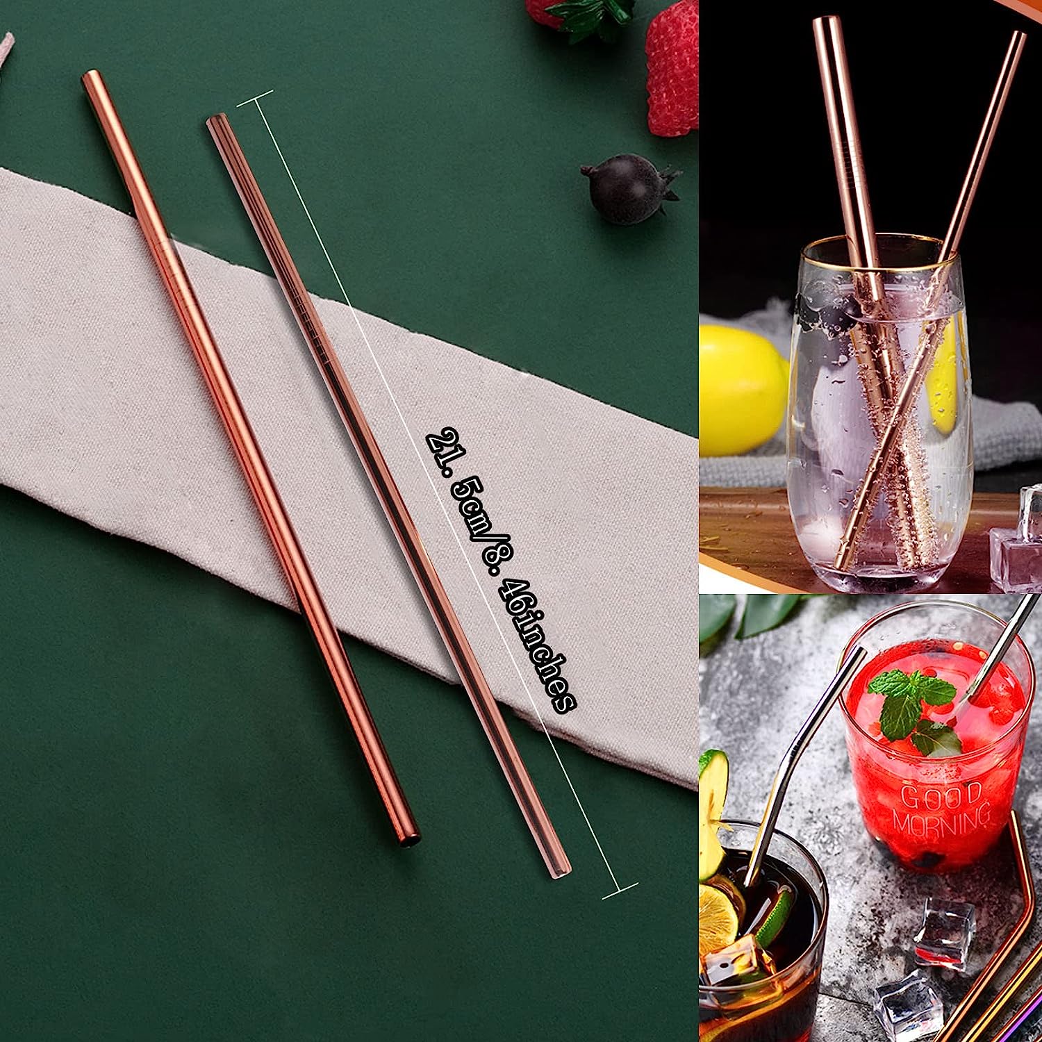 Комплект 4 чаши Moscow Mule, 550 мл чаши с чинийки, сламка, джигер ...