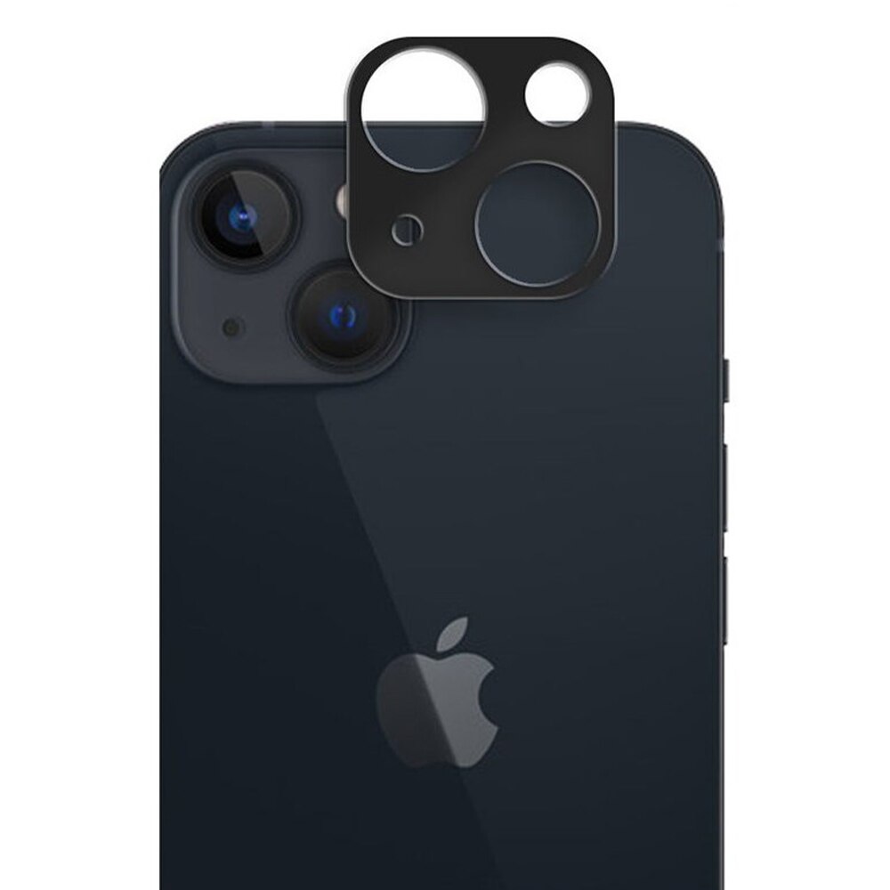 Folie protectie camera compatibila cu iPhone 14 / 14 Plus, Sticla Full Glue, Instant Fit, Hidrofoba, Oleofoba, Acoperire completa, Negru