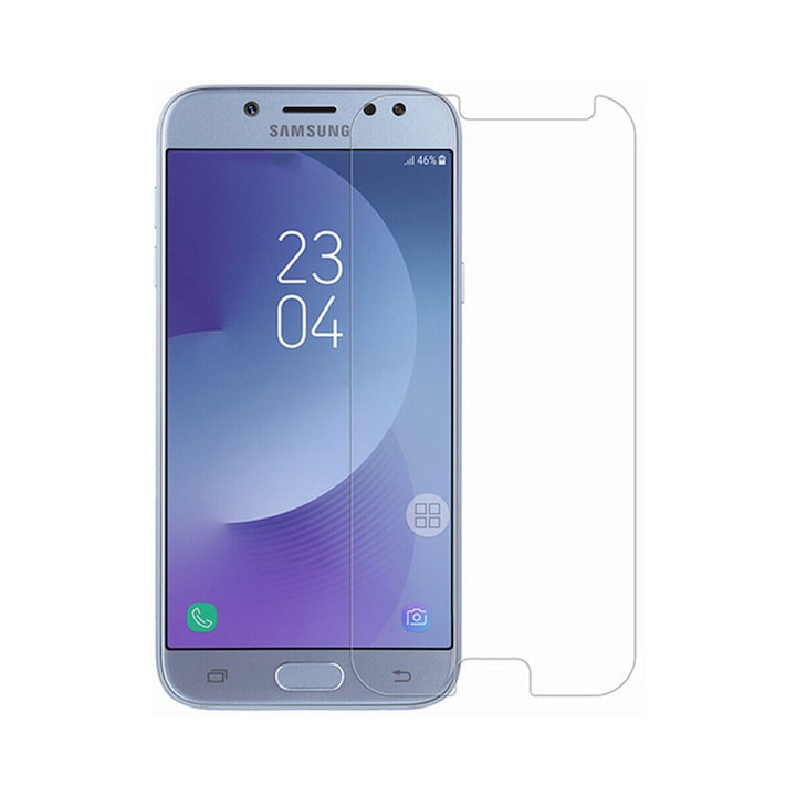 Samsung Galaxy J5 2017 készülékkel kompatibilis védőfólia, 9H párnaüveg, teljes ragasztás, tokbarát, átlátszó