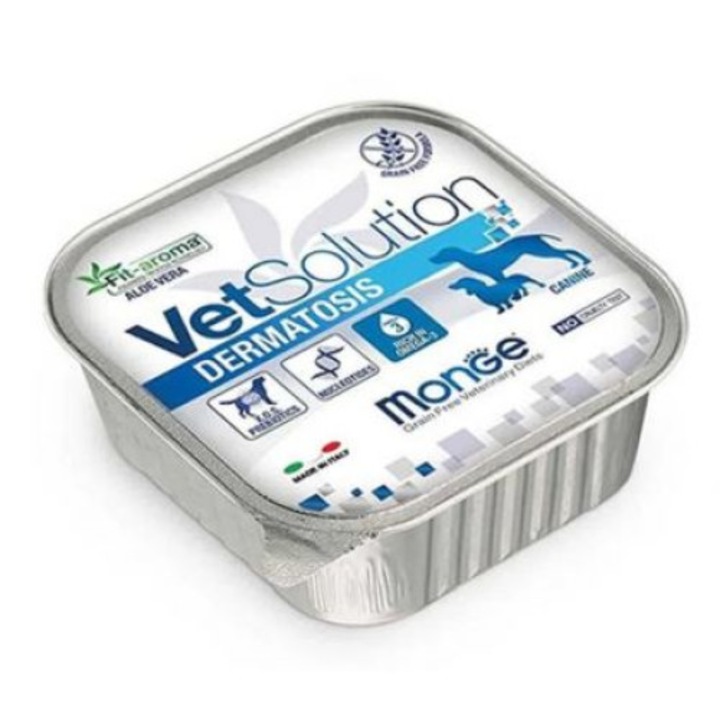 Hrana umeda pentru caini, Monge Vetsolution Dermatosis, 150 gr