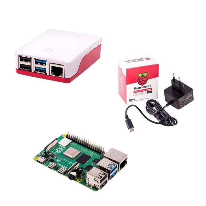 Дънна платка Raspberry Pi 4 модел B 4Gb (включва захранване и кутия)