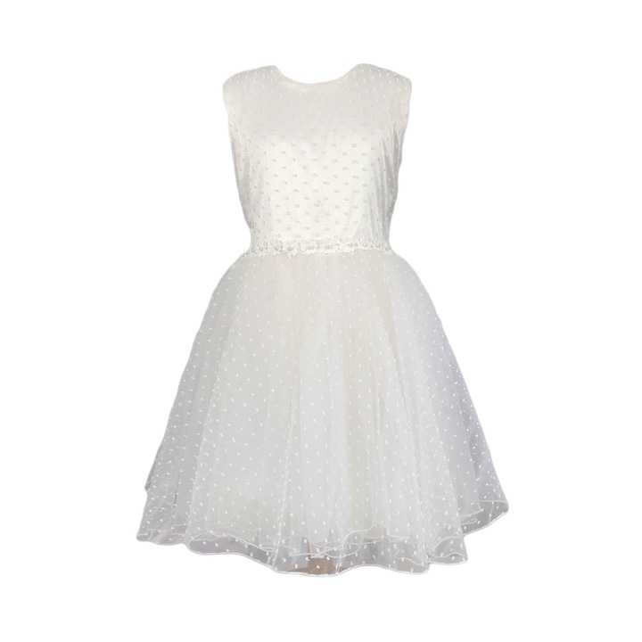 Rochie casual-eleganta model Roze, Ivoire