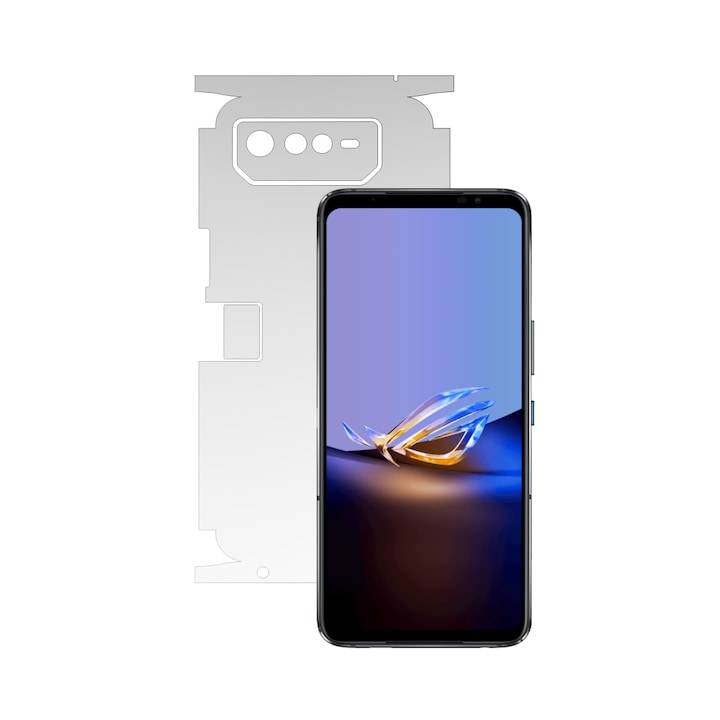 iSkinz Защитно фолио за гръб за Asus ROG Phone 6D Ultimate - Invisible Skinz HD, 360 Cut, Ultra-Clear за заден и страничен капак, Адхезивна кожа, прозрачен