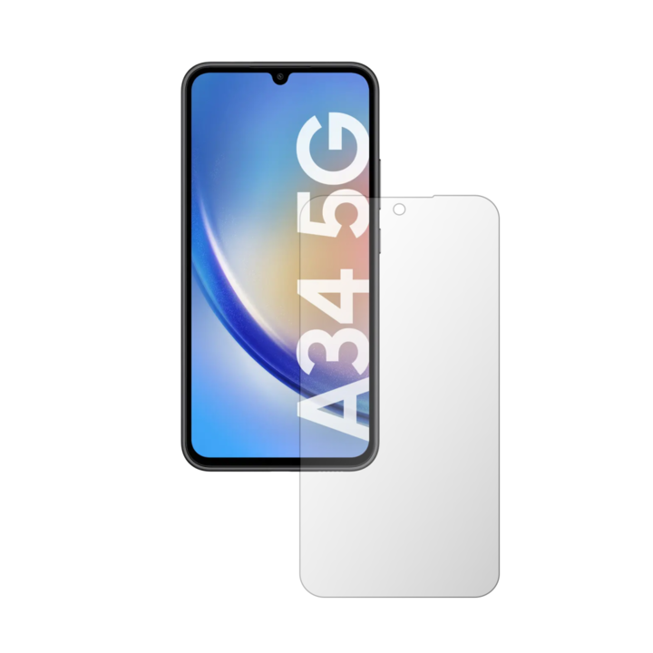 Комплект от 2X iSkinz протектор за екран за Samsung Galaxy A34 5G - цял изрез, невидим Skinz HD, ултра-прозрачен силикон с пълно покритие, залепващ и гъвкав