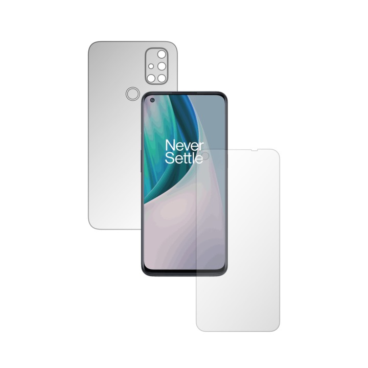 Цяло тяло iSkinz Matte Foil за OnePlus Nord N10 5G - Invisible Skinz Matte, Simple Cut, Matte Anti Fingerprint, Anti-Reflective Silicone for Screen and Back Cover, Transparent Adhesive Skin