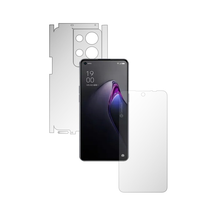 Teljes testű iSkinz önregeneráló fólia OPPO Reno 8 Pro-hoz - Invisible Skinz UHD, 360 fokos vágás, ultratiszta szilikon képernyővédelem, hát- és oldalburkolatok, tapadó bőr, átlátszó