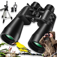Binoclu de mare putere, 10-380X, Excitat®, cu suport pentru telefon si trepied, observare stelelor, cadru metalic pe jumatate, negru