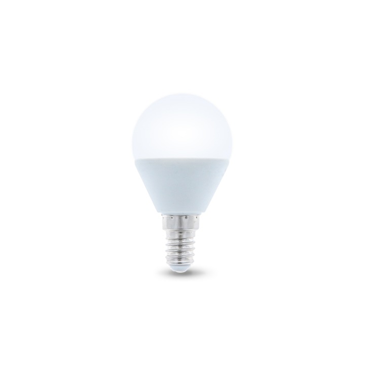 LED крушка E14 G45 6W 6000K 480lm - Студено бяло осветление, Бял