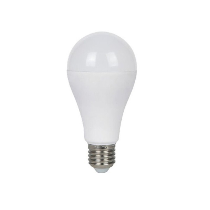 LED крушка E27 A65 18W 230V 4500K 1690lm, неутрална бяла светлина, Бял