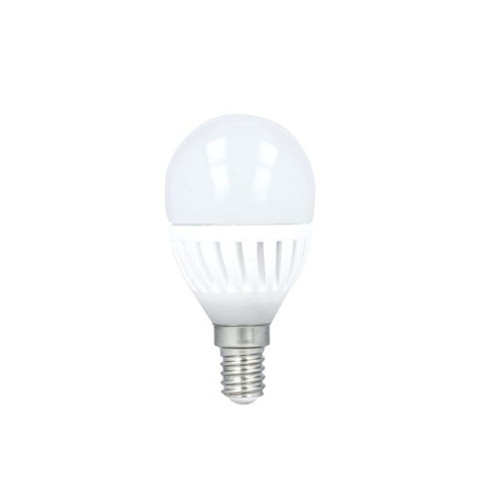 LED керамична крушка E14 G45 10W 230V 3000K 900lm, топла бяла светлина, Бяла