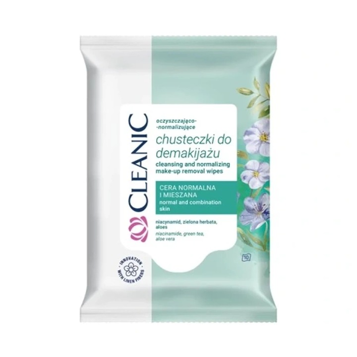 Cleanic Pure Effect Sminkeltávolító törlőkendő Micellás folyadékkal 10db