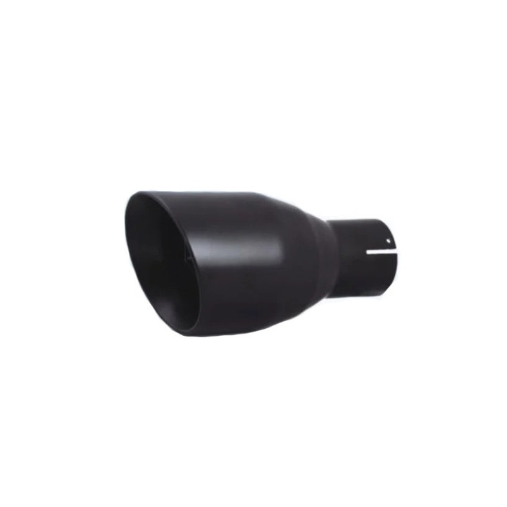 Matt fekete rozsdamentes acél dobdísz, kimeneti átmérő 101 mm, bemeneti átmérő 63 mm, hossz 200 mm