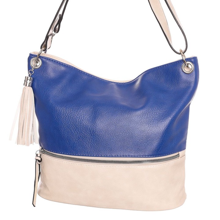 Geanta dama, Hernan, Albastru/Bej