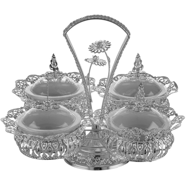 Set patru boluri prezentare cu suport