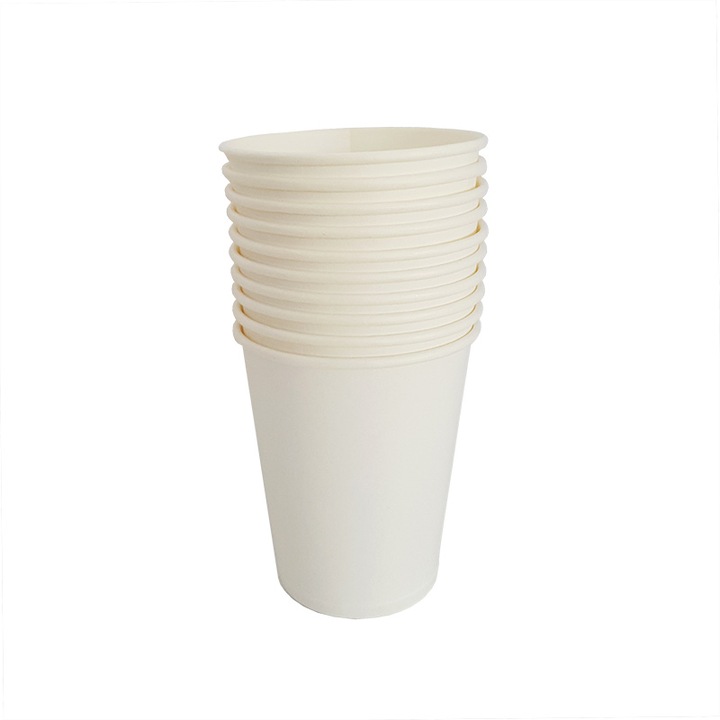 Set 50 bucati, Pahar carton, pentru cafea, 7oz, 200ml