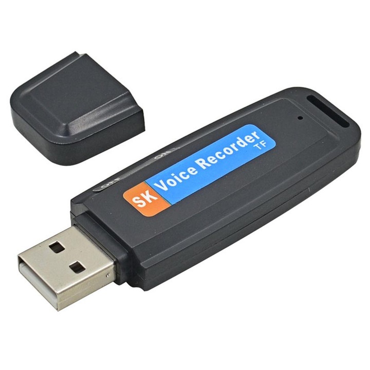 Mini reportofon sub forma de stick USB, Zola®, plastic, 70x21x9.4 mm, negru