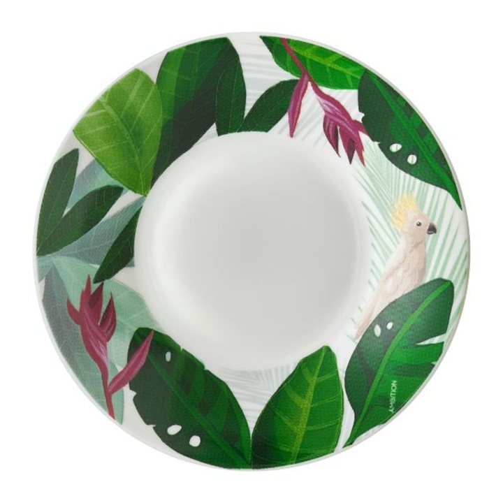 Farfurioara suport ceasca 11cm, portelan, Ambition Paradise Jungle