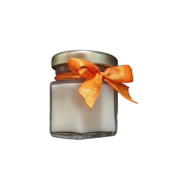 Marturie nunta sau botez, lumanare din ceara de soia, handmade, in borcan de sticla 50ml