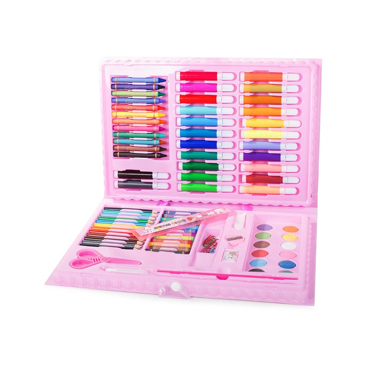 Set de pictura artistica in valiza din plastic, 86 de piese