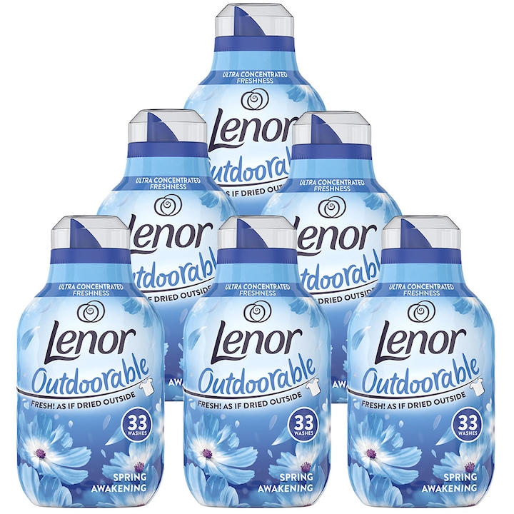 Комплект от 6 бр. Ultra концентриран балсам за пране Lenor Fresh Wind, 462 мл, 198 изпирания