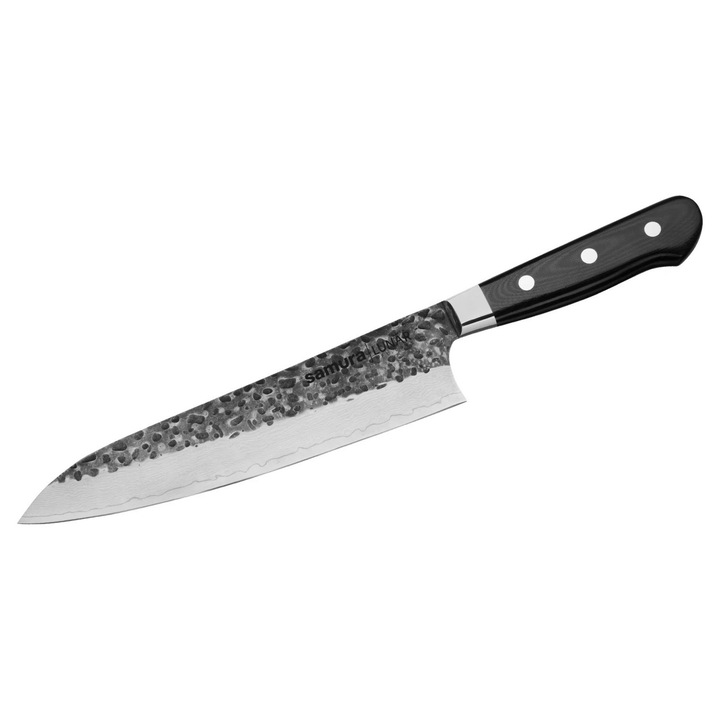 Cutit bucatar Samura-Lunar, otel damasc 67 straturi, 21.2 cm, argintiu/negru