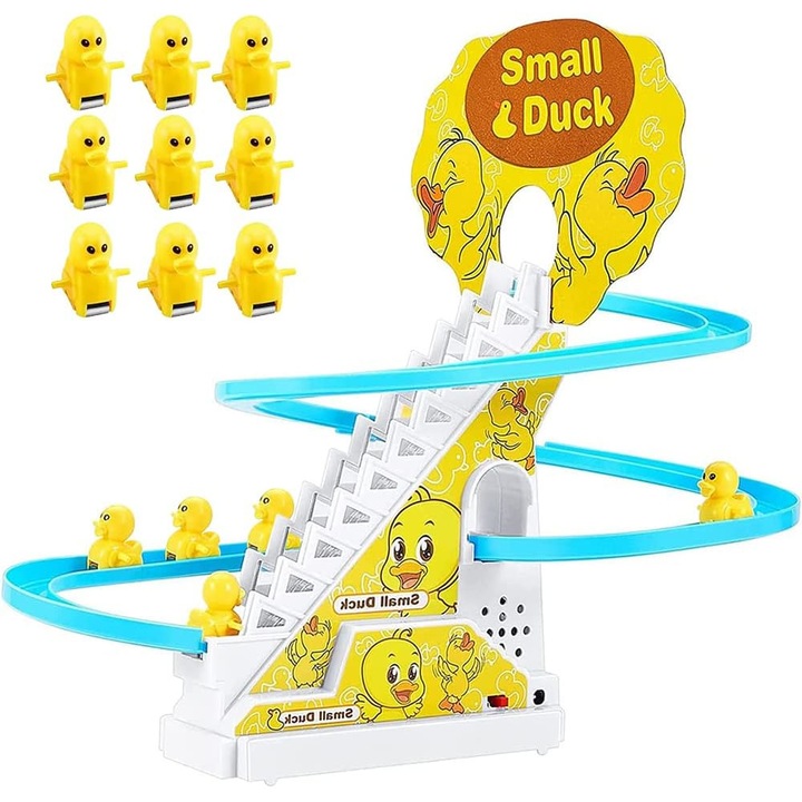 Интерактивна играчка с 9 патета и пързалка, мигащи LED светлини, за деца над 9 месеца