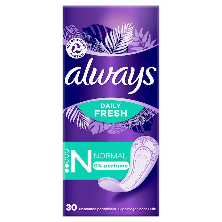 Always Daily Fresh Normal tisztasági betét 0% illatanyag, 30 db