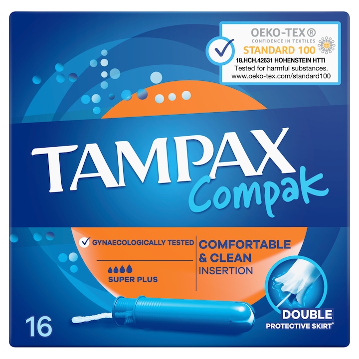 Tampax Compak Super Plus applikátoros tampon, 16 db