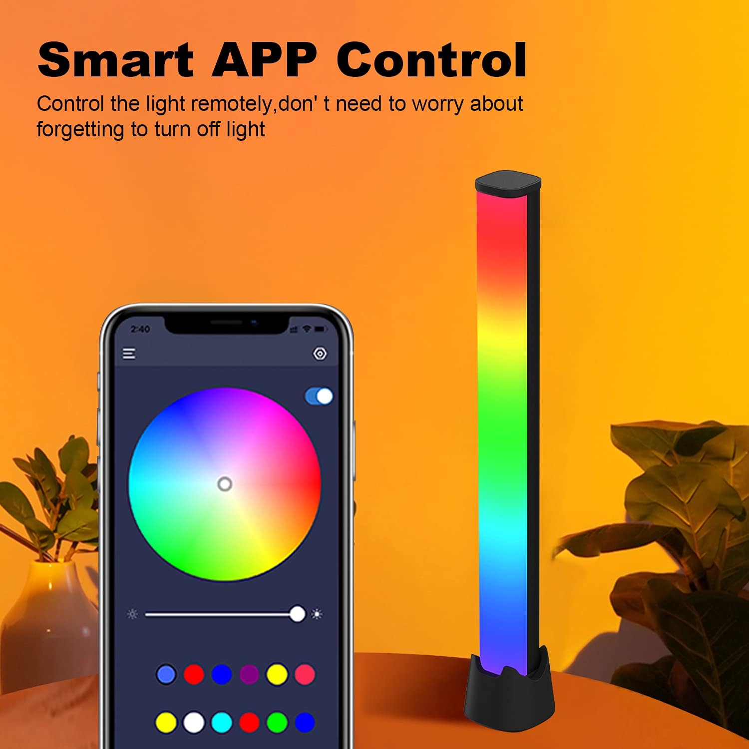 Комплект от 2 смарт светлинни лампи, RGB LED с 6 сценични режима и 4 ...