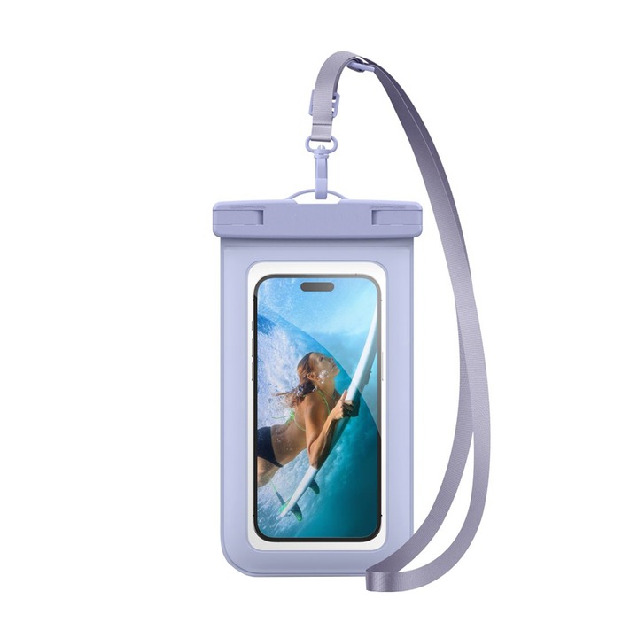 Водоустойчив и снегоустойчив подводен калъф за телефон, съвместим с модели на Apple iPhone, до 3,5" до 7", Лилав