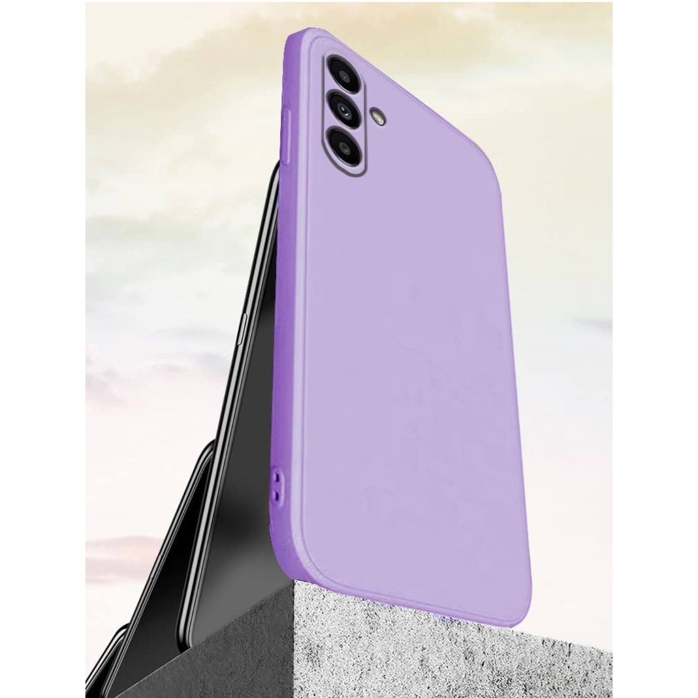 Husa silicon antisoc cu microfibra in interior compatibila cu Samsung Galaxy S23 Mov