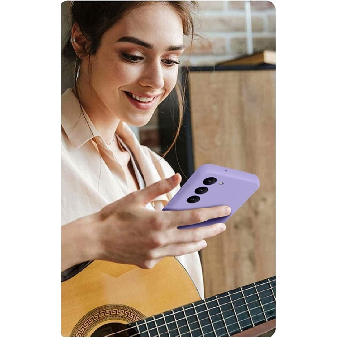 Husa silicon antisoc cu microfibra in interior compatibila cu Samsung Galaxy S23 Mov