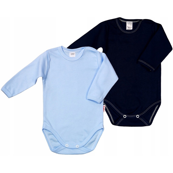 Set 2 body-uri cu maneci lungi, KLEKLE, Albastru