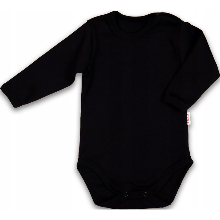 Body cu maneca lunga, KLEKLE, Bumbac, Rosu, Negru