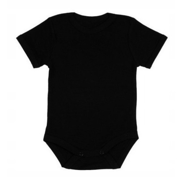 Body cu maneca scurta, KLEKLE, Bumbac, Negru, Negru