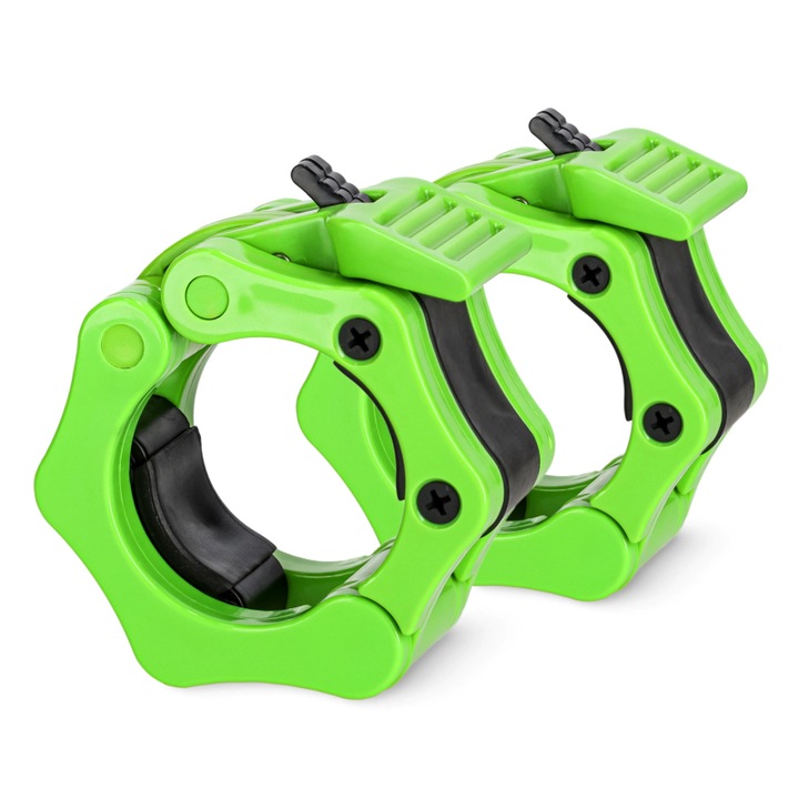 Cleme cu falci pentru haltere olimpice, 2 buc., 4FIZJO, Polimer, Verde