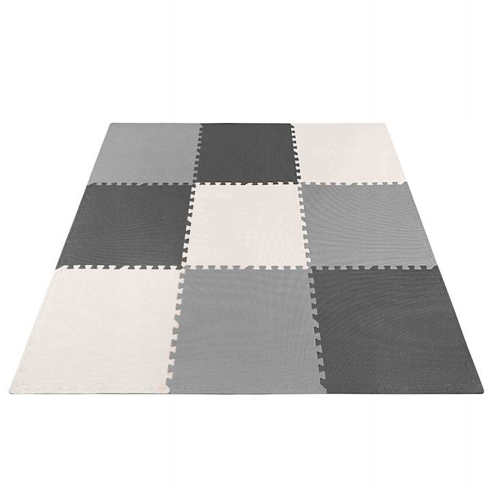 Комплект килим от 9 части на пъзел, 4Fizjo, 180 x 180 см, Дунапрен, Многоцветен